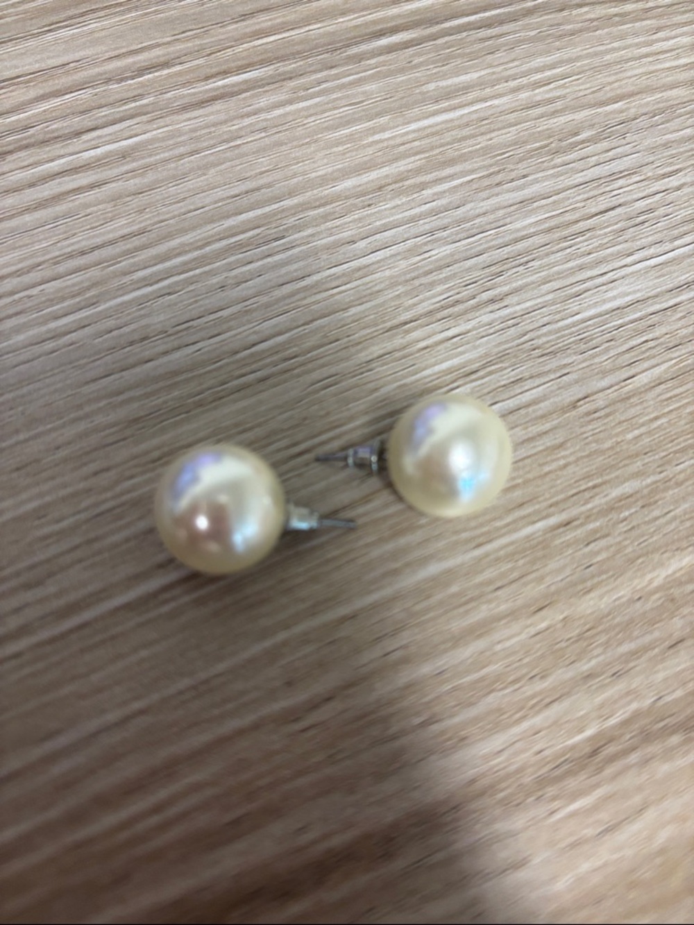 Plunder Champagne Pearl Stud Earrings
